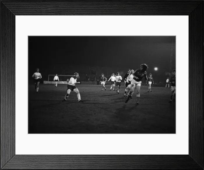 Framed Print : Womens International Football, England v France match. Final score 2- 0 to England Framed Print : Womens International Football, England v France match. Final score 2- 0 to England