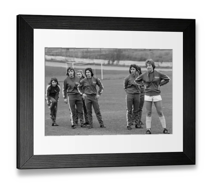 Framed Print : Womens International Football, England team train for England v France match