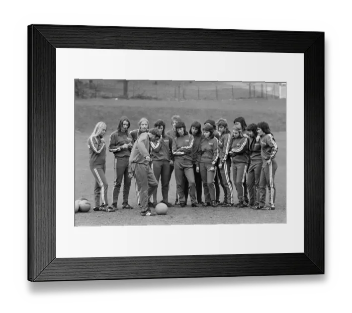Framed Print : Womens International Football, England team train for England v France match