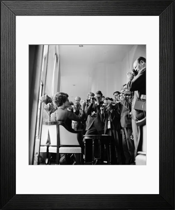 Framed Print : Sophia Loren at a press conference at the Savoy Hotel, London