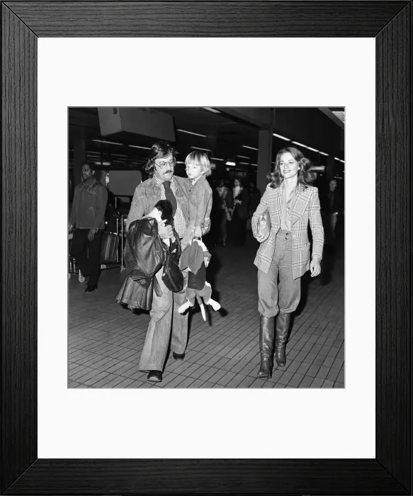 Framed Print : Charlotte Rampling at Heathrow Airport with her son Barnaby and husband Bryan Southcombe Framed Print : Charlotte Rampling at Heathrow Airport with her son Barnaby and husband Bryan Southcombe