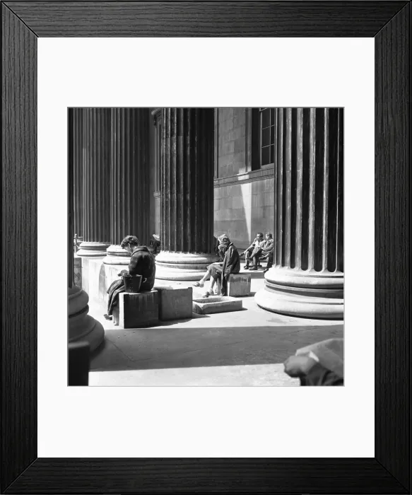 Framed Print : The British Museum at lunch time becomes a restful place to eat sandwiches Framed Print : The British Museum at lunch time becomes a restful place to eat sandwiches