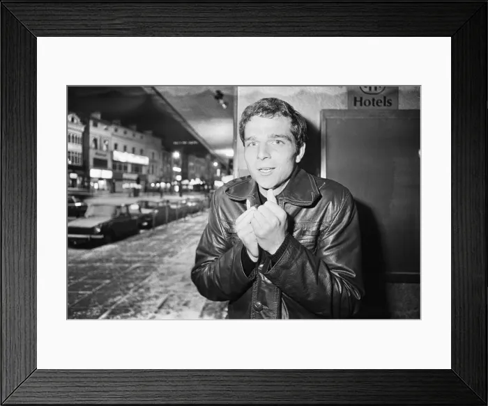 Framed Print : Israeli international footballer Avi Cohen experiences the cold climate of Liverpool City