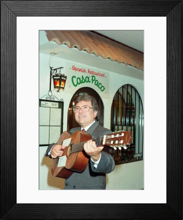 Framed Print : Paco Bueno, owner of the Casa Paco Spanish restaurant, Fletchers Walk, Birmingham Framed Print : Paco Bueno, owner of the Casa Paco Spanish restaurant, Fletchers Walk, Birmingham