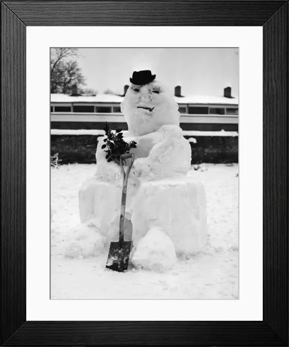 Framed Print : Two young boys from Dry Drayton, Cambridgeshire, took the opportunity of the heavy snow Framed Print : Two young boys from Dry Drayton, Cambridgeshire, took the opportunity of the heavy snow