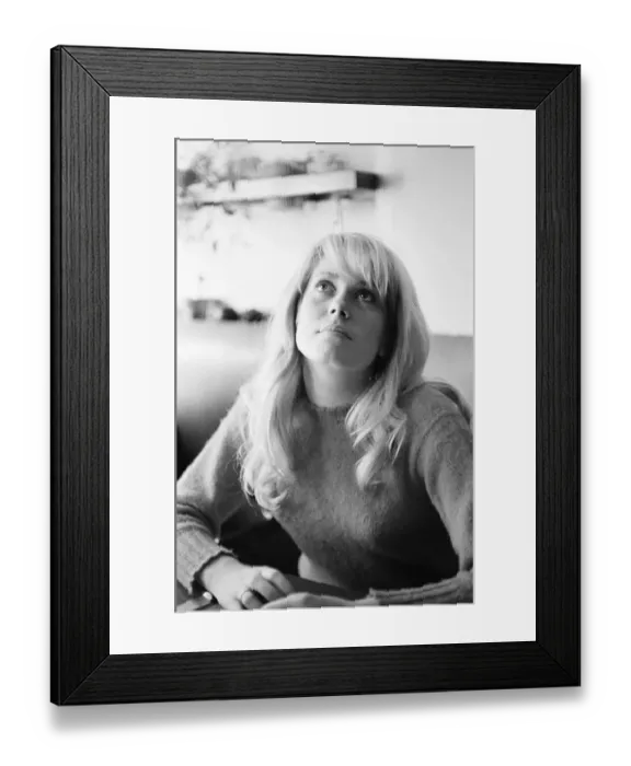 Framed Print : Catherine Deneuve, french actress in UK filming 1965 British psychological horror