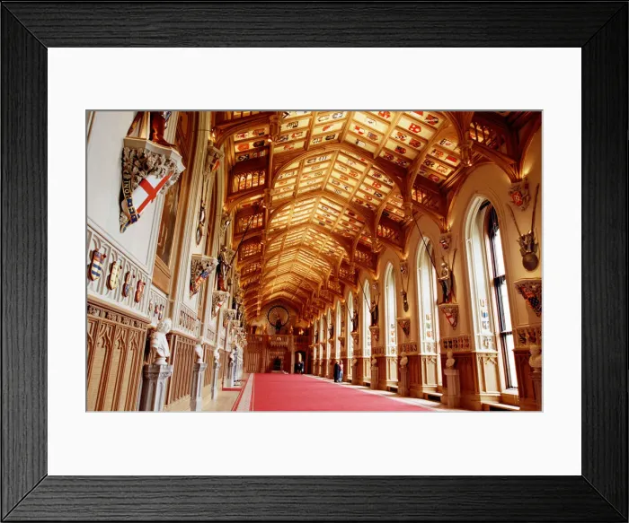 Framed Print : Interior view of Windsor Castle showing restoration after it was damaged by fire in 1992 Framed Print : Interior view of Windsor Castle showing restoration after it was damaged by fire in 1992