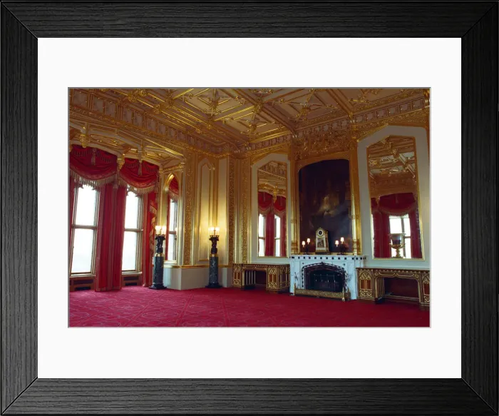 Framed Print : Interior view of Windsor Castle showing restoration after it was damaged by fire in 1992 Framed Print : Interior view of Windsor Castle showing restoration after it was damaged by fire in 1992