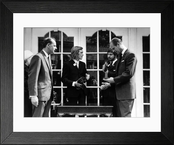 Framed Print : Prince Philip, Duke of Edinburgh, Bebington visit. Pictured Framed Print : Prince Philip, Duke of Edinburgh, Bebington visit. Pictured