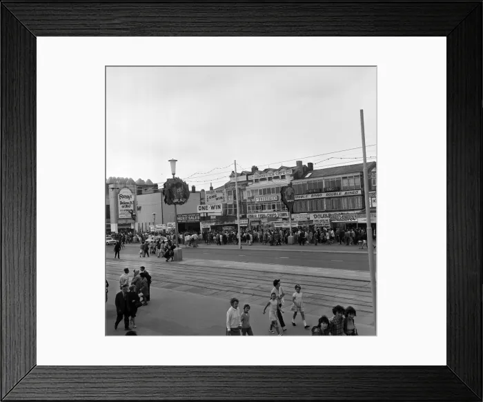 Framed Print : The Golden Mile in Blackpool, Lancashire. 1st August 1971 Framed Print : The Golden Mile in Blackpool, Lancashire. 1st August 1971