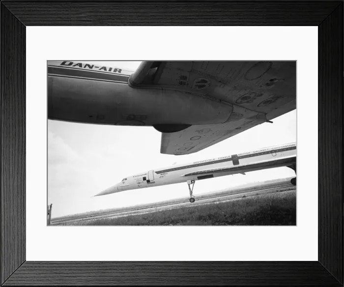 Framed Print : On a fine August day in 1977, Concorde 101 touches down at her final home at Duxford Framed Print : On a fine August day in 1977, Concorde 101 touches down at her final home at Duxford