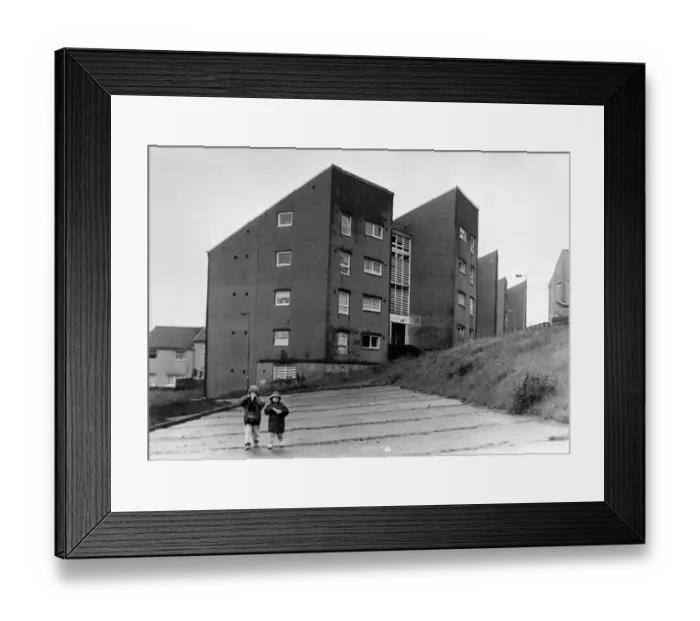Framed Print : Fats on the Penrhys Estate, numbers 548 o 555 which will be demolished. 5th July 1990 Framed Print : Fats on the Penrhys Estate, numbers 548 o 555 which will be demolished. 5th July 1990