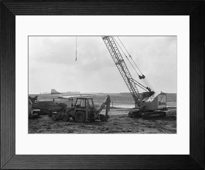 Framed Print : On a fine August day in 1977, Concorde 101 touches down at her final home at Duxford Framed Print : On a fine August day in 1977, Concorde 101 touches down at her final home at Duxford