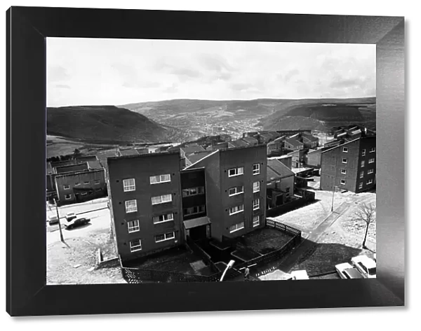 A view of part of the Penrhys housing estate with Tonypandy in the distance down