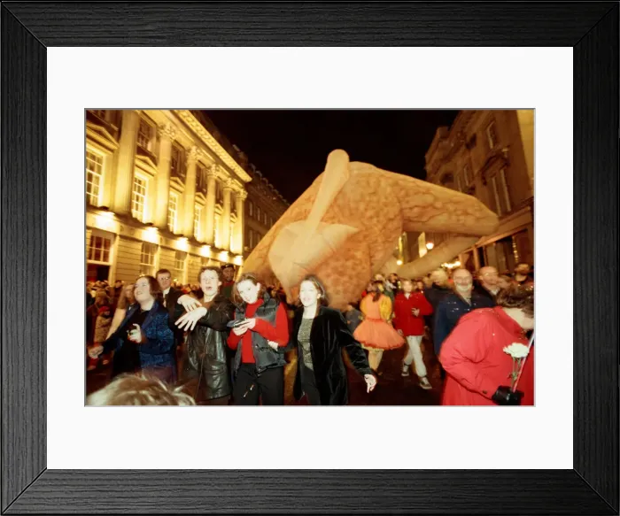 Framed Print : Scenes from the parade through Newcastle to the Quayside on New Years Eve