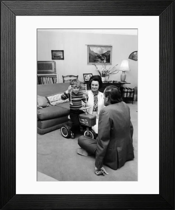 Framed Print : Rupert Thorpe, who will be four in April, pictured with his new mother-to-be Framed Print : Rupert Thorpe, who will be four in April, pictured with his new mother-to-be