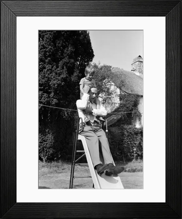 Framed Print : Jeremy Thorpe with his four year old son Rupert, pictured at his cottage near Barnstaple Framed Print : Jeremy Thorpe with his four year old son Rupert, pictured at his cottage near Barnstaple