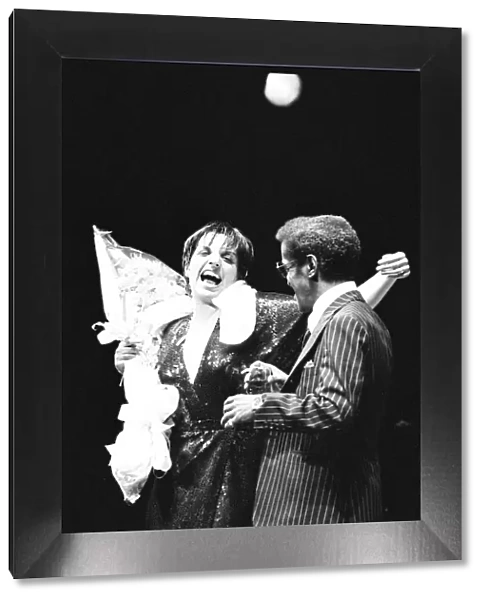 Liza Minnelli performing on stage with Sammy Davis Jr. 10th December 1978