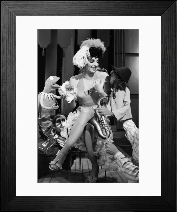Framed Print : Rehearsing today at the ATV Studios in Elstree was Liza Minnelli with The Muppets - her Framed Print : Rehearsing today at the ATV Studios in Elstree was Liza Minnelli with The Muppets - her