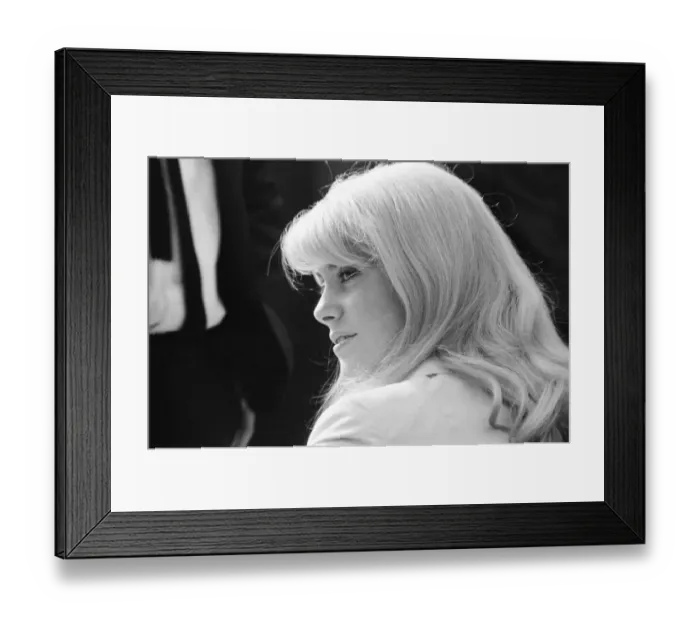 Framed Print : Catherine Deneuve, french actress in UK filming 1965 British psychological horror