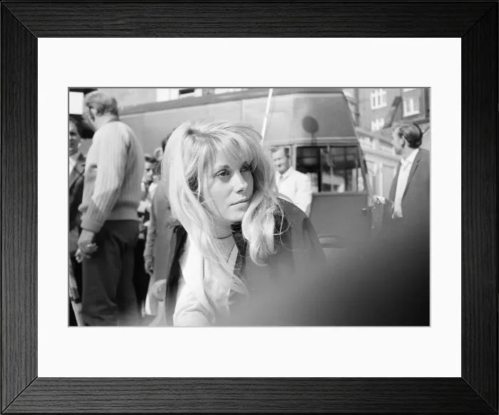 Framed Print : Catherine Deneuve, french actress in UK filming 1965 British psychological horror