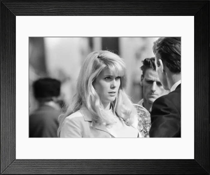 Framed Print : Catherine Deneuve, french actress in UK filming 1965 British psychological horror