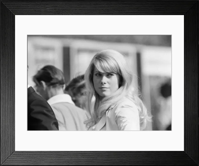 Framed Print : Catherine Deneuve, french actress in UK filming 1965 British psychological horror
