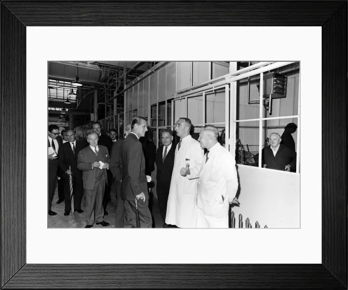 Framed Print : Prince Philip, Duke of Edinburgh visits Coventry Climax. 21st June 1966