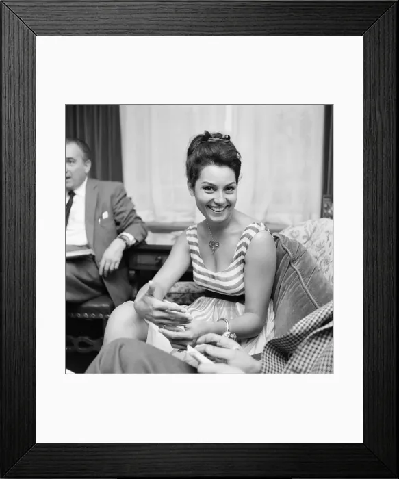 Framed Print : Rosanna Schiaffino, Italian actress, in the UK to star in new film, The Victors Framed Print : Rosanna Schiaffino, Italian actress, in the UK to star in new film, The Victors
