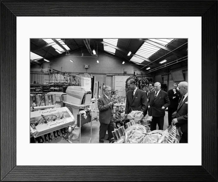 Framed Print : Prince Philip, Duke of Edinburgh visits Coventry Climax. 21st June 1966 Framed Print : Prince Philip, Duke of Edinburgh visits Coventry Climax. 21st June 1966