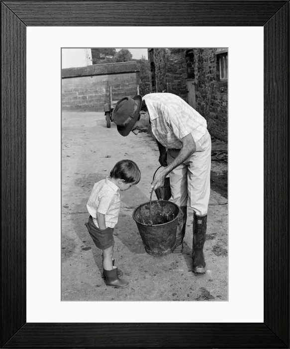 Framed Print : Jeremy Thorpe holidaying at home at his thatched cottage near Cobbaton, Umberleigh, Devon