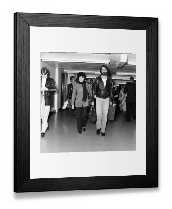 Framed Print : Liza Minnelli and her husband Mark Gero on their way to Rome via Heathrow