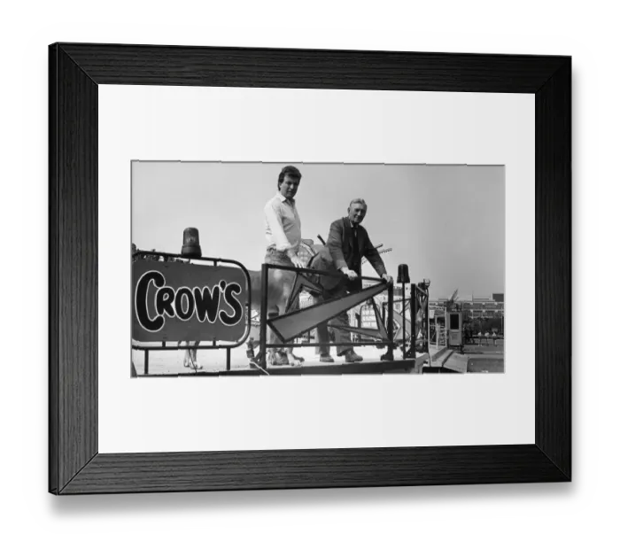 Framed Print : Billy Crow senior and junior seen here overseeing the set up of their fair in Teesside