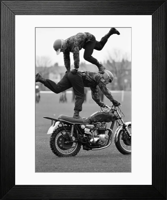 Framed Print : Royal Signals White Helmet Motorcycle Display Team, Darlington Framed Print : Royal Signals White Helmet Motorcycle Display Team, Darlington