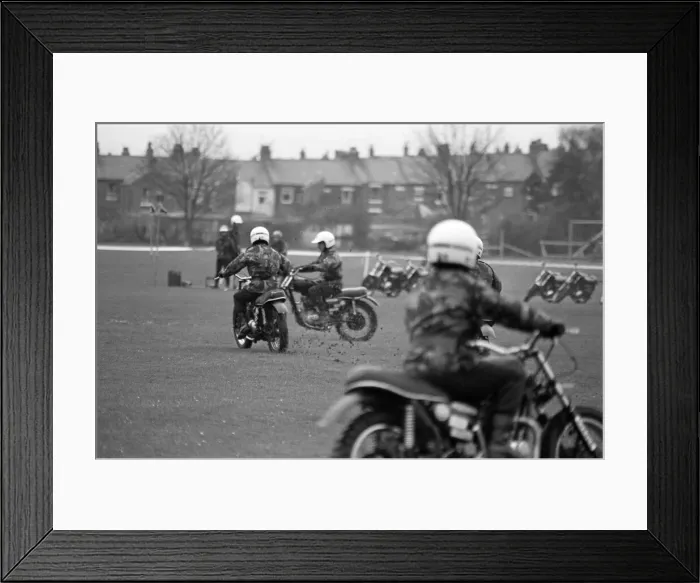 Framed Print : Royal Signals White Helmet Motorcycle Display Team, Darlington