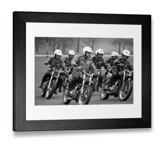 Framed Print : Royal Signals White Helmet Motorcycle Display Team, Darlington