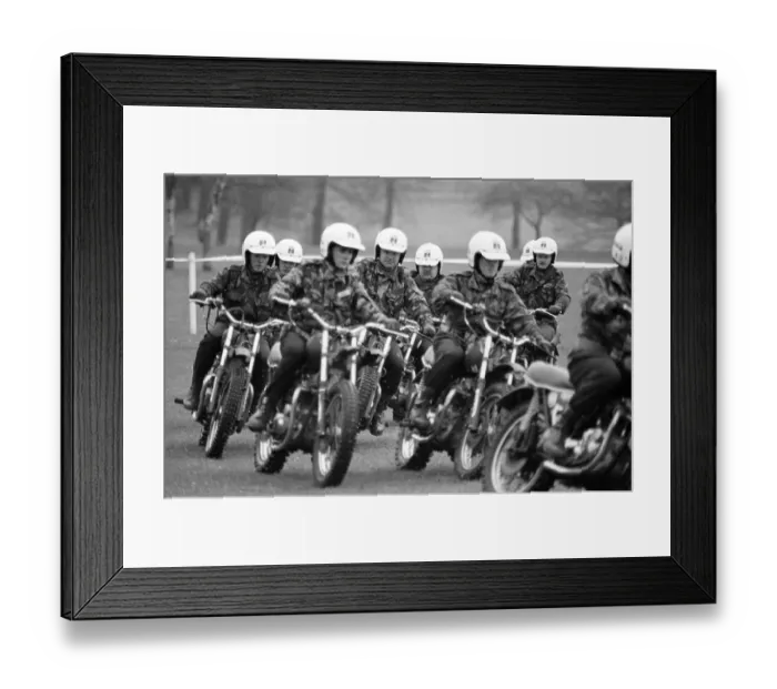 Framed Print : Royal Signals White Helmet Motorcycle Display Team, Darlington Framed Print : Royal Signals White Helmet Motorcycle Display Team, Darlington