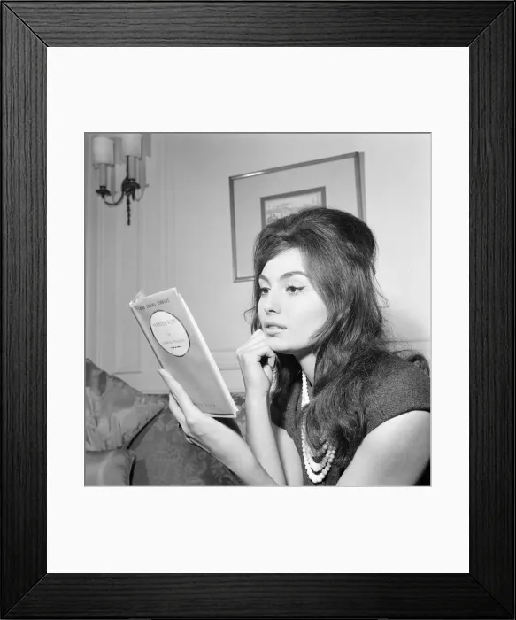 Framed Print : Rosanna Schiaffino, Italian actress, in the UK for a two week stay to learn English Framed Print : Rosanna Schiaffino, Italian actress, in the UK for a two week stay to learn English