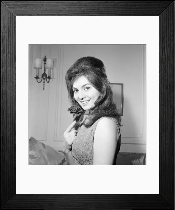 Framed Print : Rosanna Schiaffino, Italian actress, in the UK for a two week stay to learn English Framed Print : Rosanna Schiaffino, Italian actress, in the UK for a two week stay to learn English