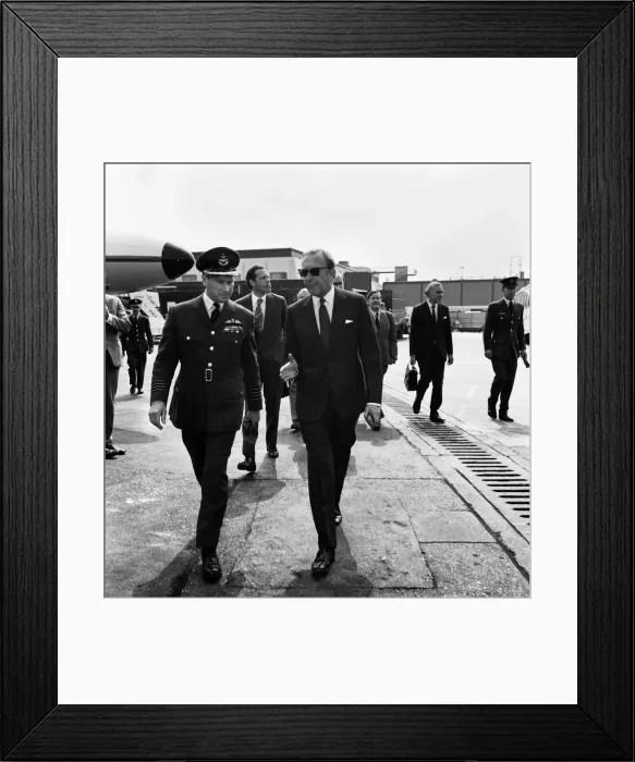 Framed Print : Secretary of State for Defence Lord Carrington pictured leaving Heathrow Airport Framed Print : Secretary of State for Defence Lord Carrington pictured leaving Heathrow Airport