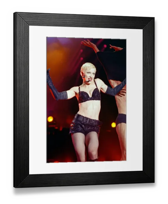 Framed Print : Madonna in concert. The Girlie Show World Tour, Wembley Stadium. 25th September 1993