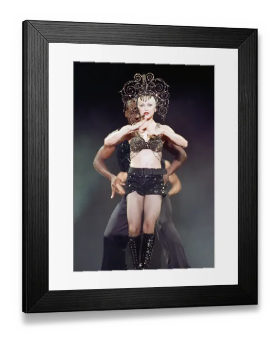 Framed Print : Madonna in concert. The Girlie Show World Tour, Wembley Stadium. 25th September 1993