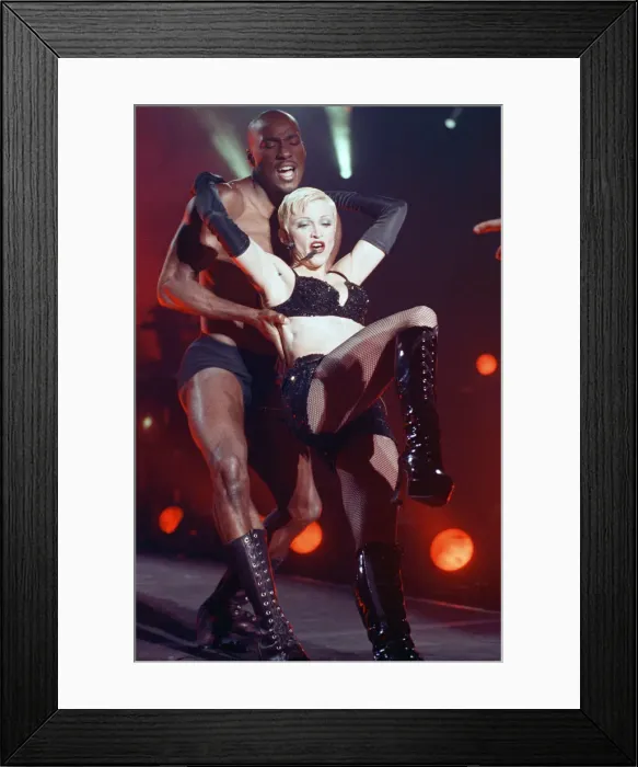 Framed Print : Madonna in concert. The Girlie Show World Tour, Wembley Stadium. 25th September 1993