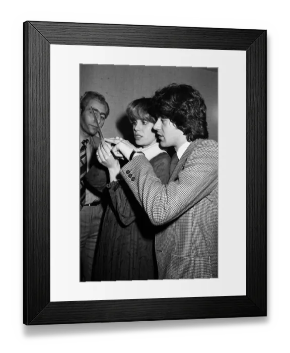 Framed Print : Actress Joanna Lumley judging a Purdey haircut lookalike contest with hairdresser John Framed Print : Actress Joanna Lumley judging a Purdey haircut lookalike contest with hairdresser John
