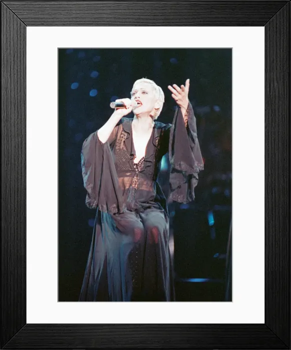 Framed Print : Madonna in concert. The Girlie Show World Tour, Wembley Stadium. 25th September 1993