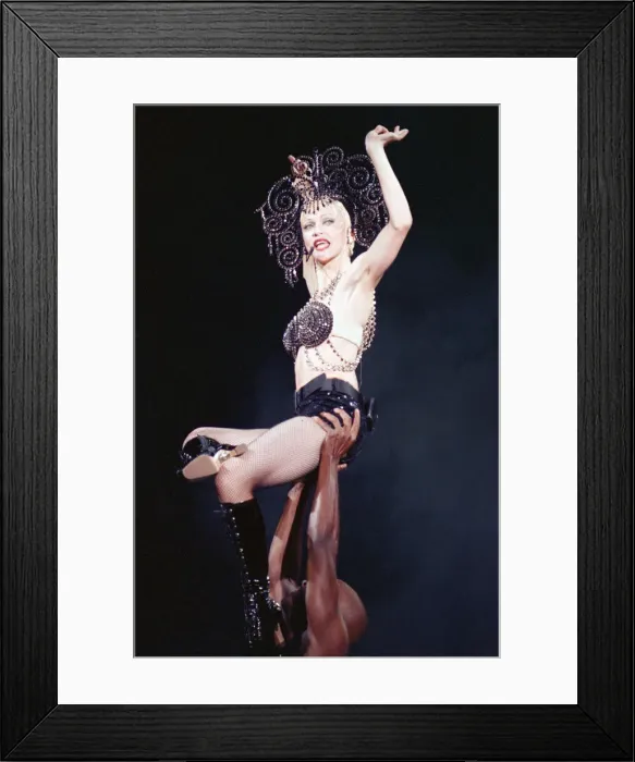 Framed Print : Madonna in concert. The Girlie Show World Tour, Wembley Stadium. 25th September 1993