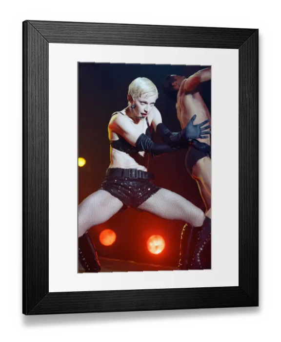 Framed Print : Madonna in concert. The Girlie Show World Tour, Wembley Stadium. 25th September 1993