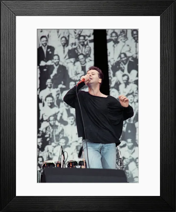 Framed Print : Jim Kerr, singer with the group Simple Minds, performing at the Nelson Mandela 70th Framed Print : Jim Kerr, singer with the group Simple Minds, performing at the Nelson Mandela 70th