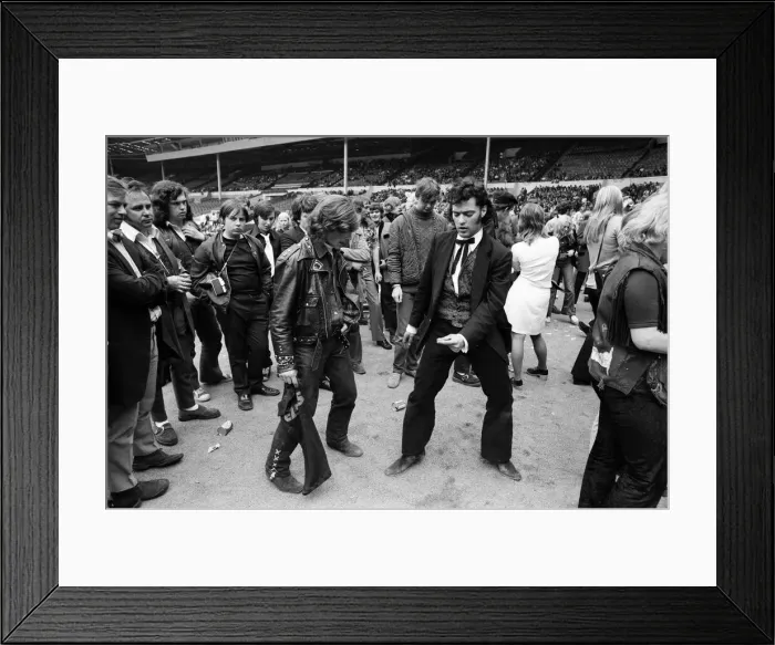 Framed Print : A general view of the audience at the London Rock and Roll Show at Wembley Stadium