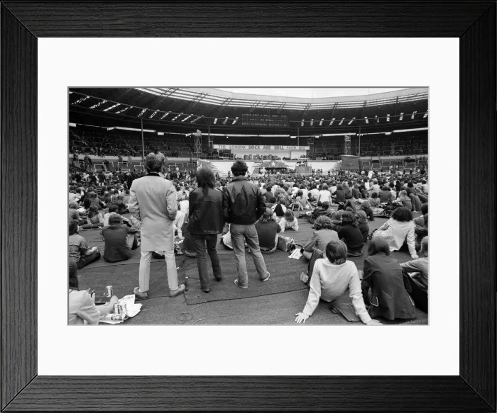 Framed Print : A general view of the audience at the London Rock and Roll Show at Wembley Stadium